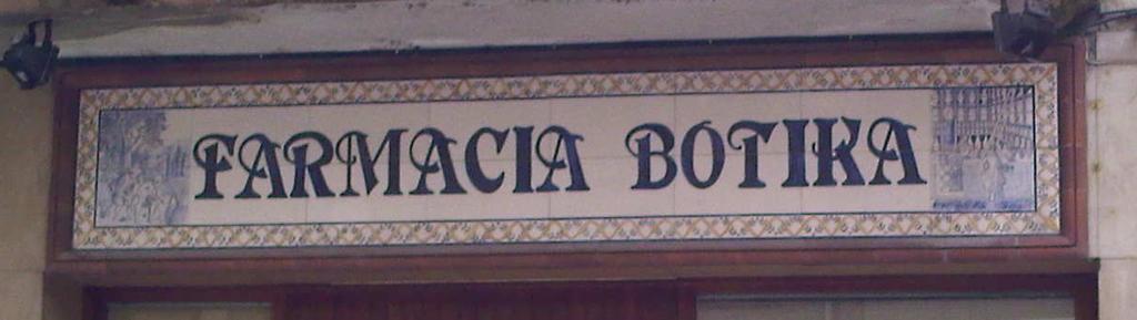 Botikako kartela zeramikan egina