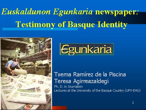 Euskaldunon Egunkaria newspaper: Testimony of Basque Identity