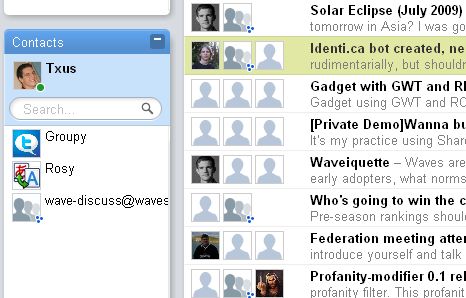 Google Wave, erabiltzaile Google Wave, erabiltzaile