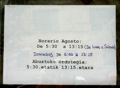 Oporretako ordutegia