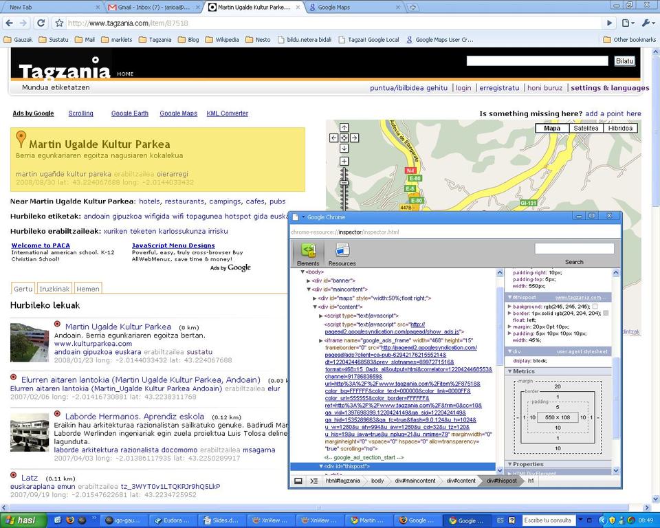 Chrome Inspector Tagzania