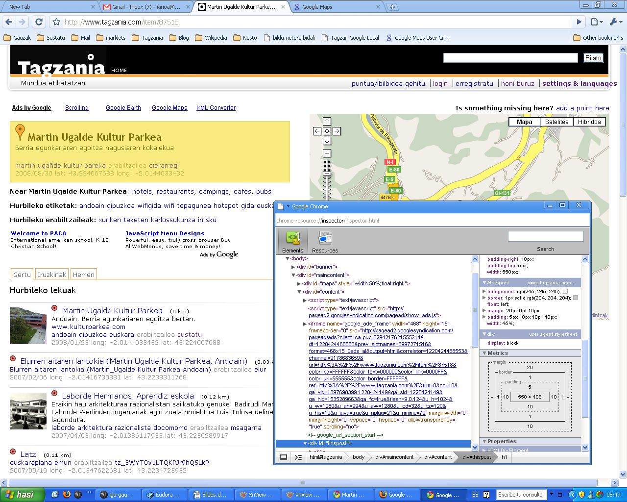Chrome Inspector Tagzania