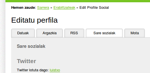 Uztarria, perfil soziala editatzen